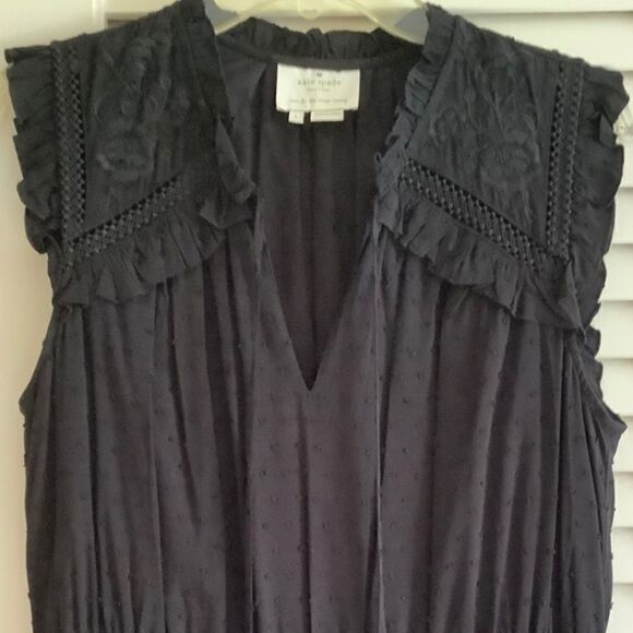 kate spade Dresses & Skirts - KATE SPADE BLACK EMBROIDERED LACED FULLY LINED TIERED MIDI VISCOSE WOMAN…